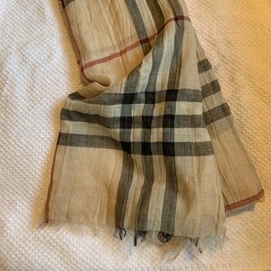 Lightweight Check Wool And Silk Scarf